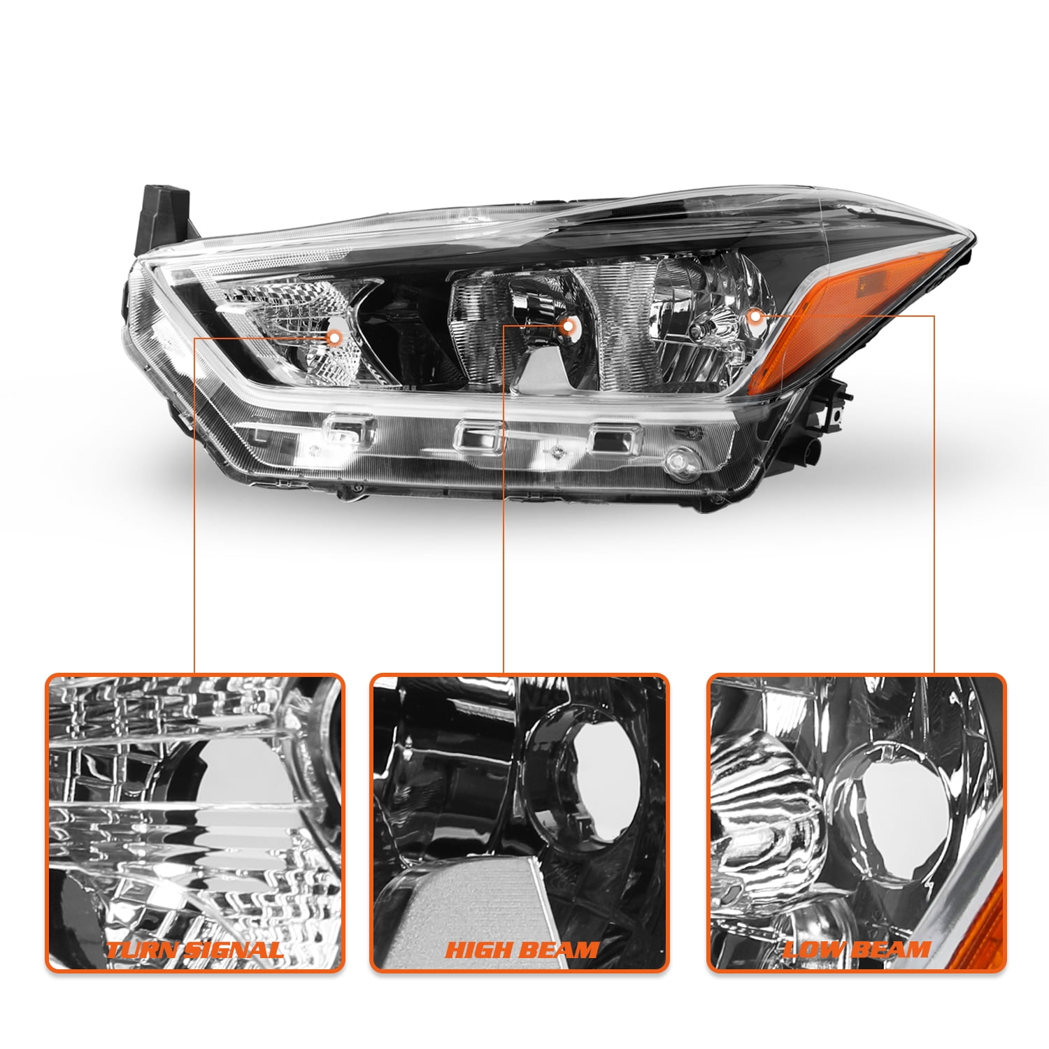 For 2017 2018 2019 2020 Nissan Kicks Halogen Headlights Assembly Headlamps Left/Right