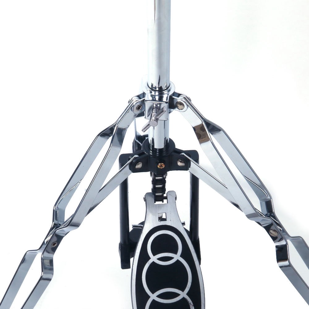 GZXS Professional Pedal Control Style Drum High Hat Cymbal Stand With Pedal Silver & Black