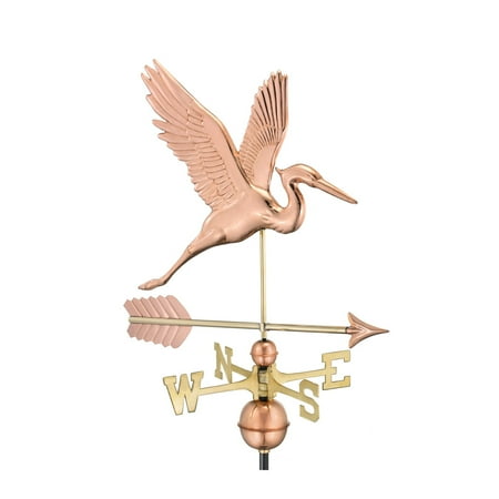- Good Directions Graceful Blue Heron Weathervane with Arrow, Pure Copper - 26