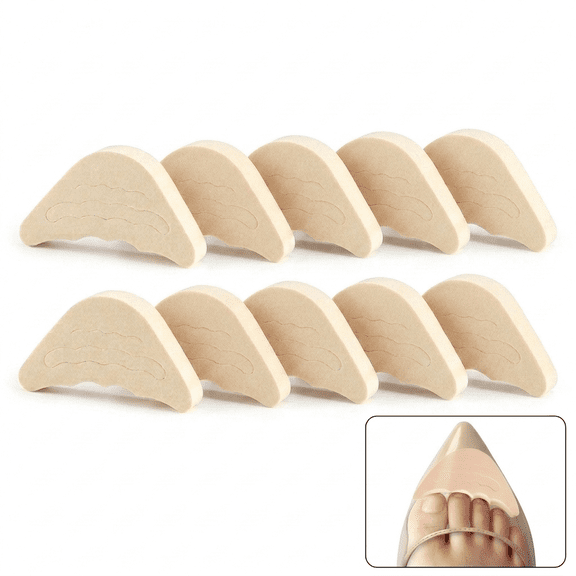 DUALFERV 10Pcs Shoe Inserts for Women Adjustable Heel Toe Cushions Soft Foam for Shoes Too Big