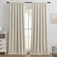 thumbnail image 1 of Joydeco Cortinas Opacas 100% Beige, 96 Pulgadas De Largo, 2 Paneles, Juego De Cortinas Opacas Para Dormitorio, Sala De Estar, Cortinas De Terciopelo Con Aislamiento Térmico De Lujo, Bolsillo Para Barr, 1 of 5