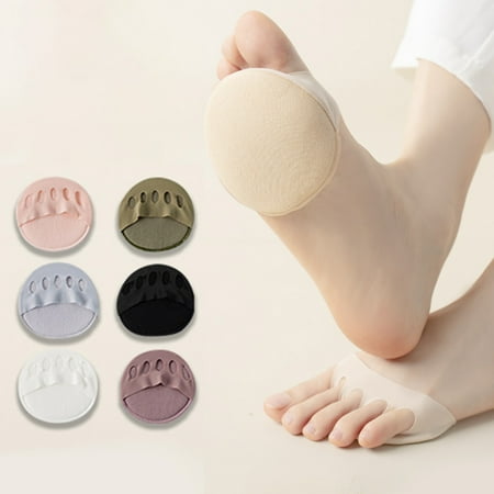 

Opolski 2 Pcs/Set Toe Separator Foot Care Solid Color Anti-shock Comfortable Useful Five Finger Anti Friction Soft Breathable Invisible Socks Pads for High Heels