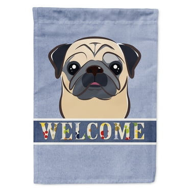 Caroline Treasures Bandiera Da Giardino Patriottica USA Con Pug Fawn - 27,9x38,1 Cm, Double Sided, Resistente Alle Intemperie, Multicolore