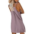 thumbnail image 3 of Athletic Dress Womens Sresses Summer Sleeveless Spaghetti Straps Simple Solid Color dress with shorts underneath womens athletic dress Summer Dresses 01-Light Purple S, 3 of 5