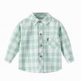 thumbnail image 4 of NIEWTR Boys Button Down Shirt Soft Collared Boys Long Sleeve Shirts Casual Dress Shirt for School Vacation Holidays（Light Green,5-6 Years), 4 of 4