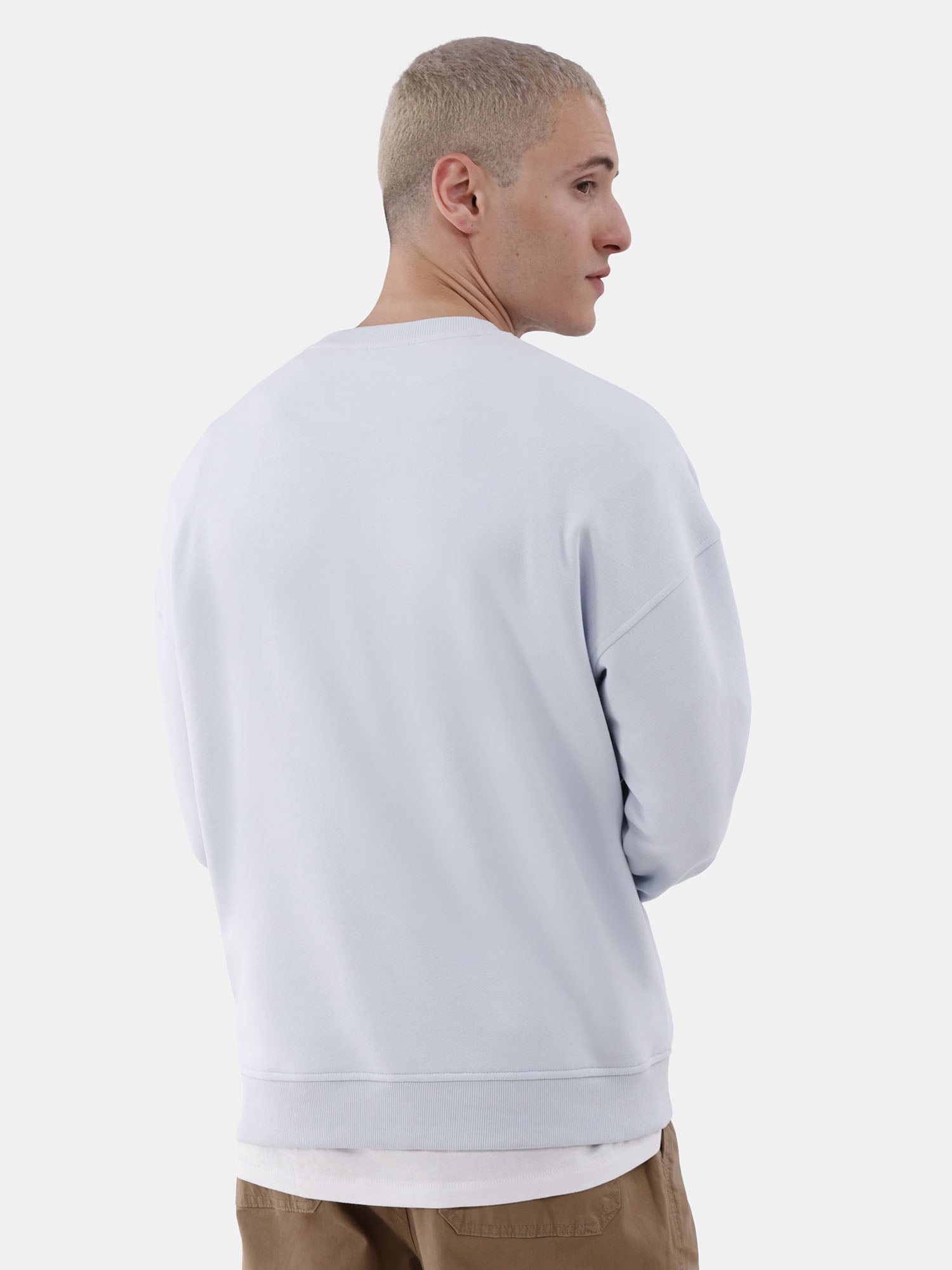 No Boundaries All Gender Fleece Crewneck Sweatshirt with Long Sleeves, Men's and Big Men’s