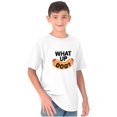 thumbnail image 5 of Funny Food Pun Joke What Up Dog Crewneck T Shirts Boy Girl Teen Brisco Brands XS, 5 of 6