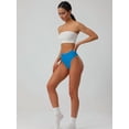 thumbnail image 4 of Women'S Large Size Cotton Half-Cover Hip High Waist Solid Color High Slit Briefs Blue XXL, 4 of 9