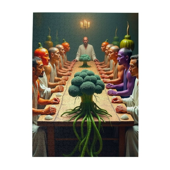 500 Piece Adult Jigsaw Puzzle God's Last Supper Vegetable Artwork Challenging & Relaxing Brain Teaser Unique Home Decor Great Gift Idea
