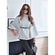 thumbnail image 4 of Ponchos con Mangas de Murciélago para Mujer, Abrigo Tipo Guisante, Cuello Alto, Capa, Chaqueta, Elegante Abrigo de Lana con Cinturón. Gris S, 4 of 8