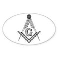 thumbnail image 1 of CafePress - Masonic Symbol Oval Sticker - Sticker (Oval), 1 of 1