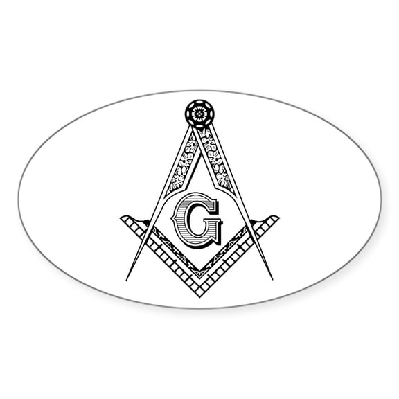 CafePress - Masonic Symbol Oval Sticker - Sticker (Oval)