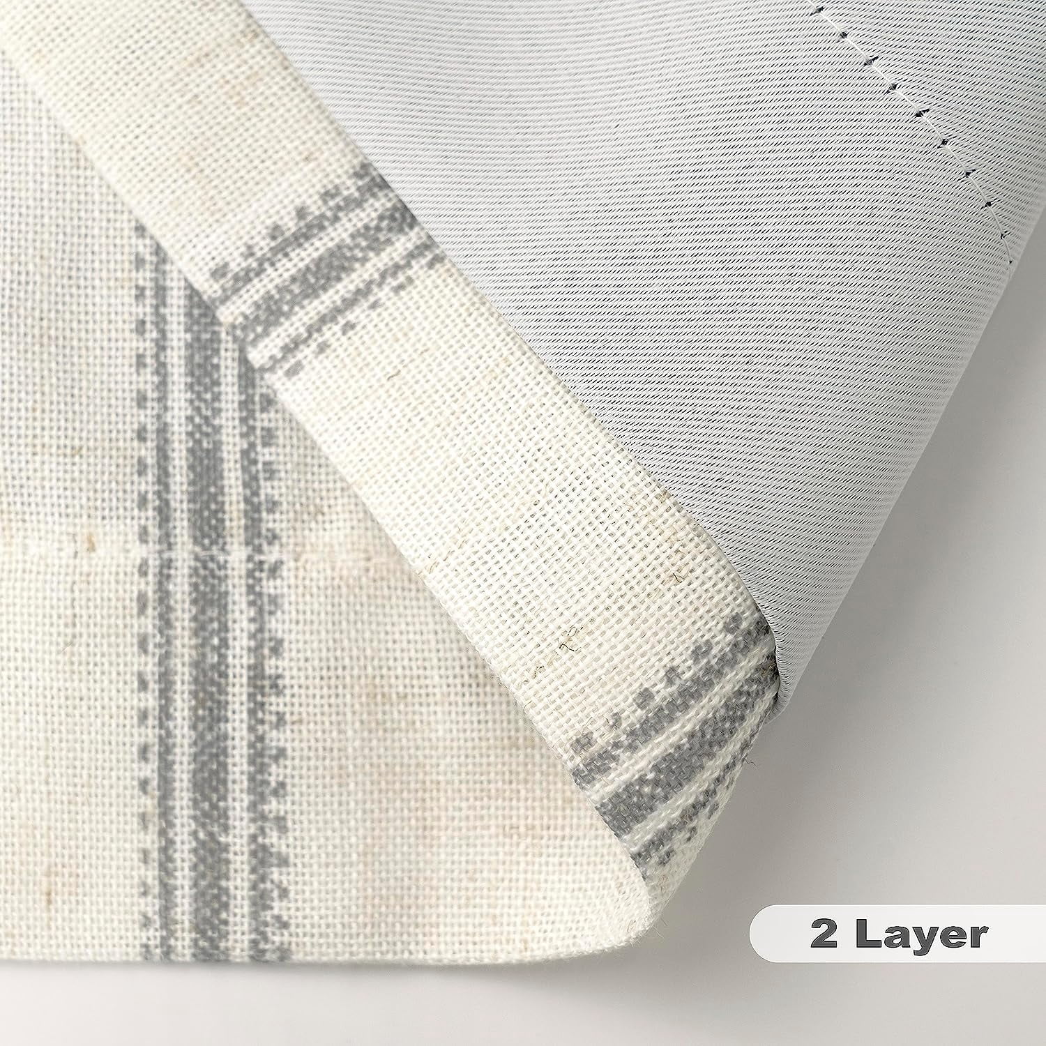DriftAway Farmhouse Linen Blend Blackout Curtains 50" Width X 102" Length - Gray