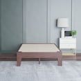 thumbnail image 4 of Emma + Oliver Twin Sized Wooden Platform Bed with Walnut Finish and Wooden Support Slats; No Box Spring or Foundation Required, 4 of 11