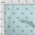 thumbnail image 2 of oneOone Cotton Cambric Sky Blue Fabric Retro Bear Fabric For Sewing Printed Craft Fabric By The Yard 56 Inch Wide, 2 of 5