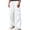 White, variant on YLSDY Men's Multi-Pocket Oversized Cargo Pants, Elastic Waist Drawstring, Wide Leg Streetwear Outdoor Trousers Black XXL