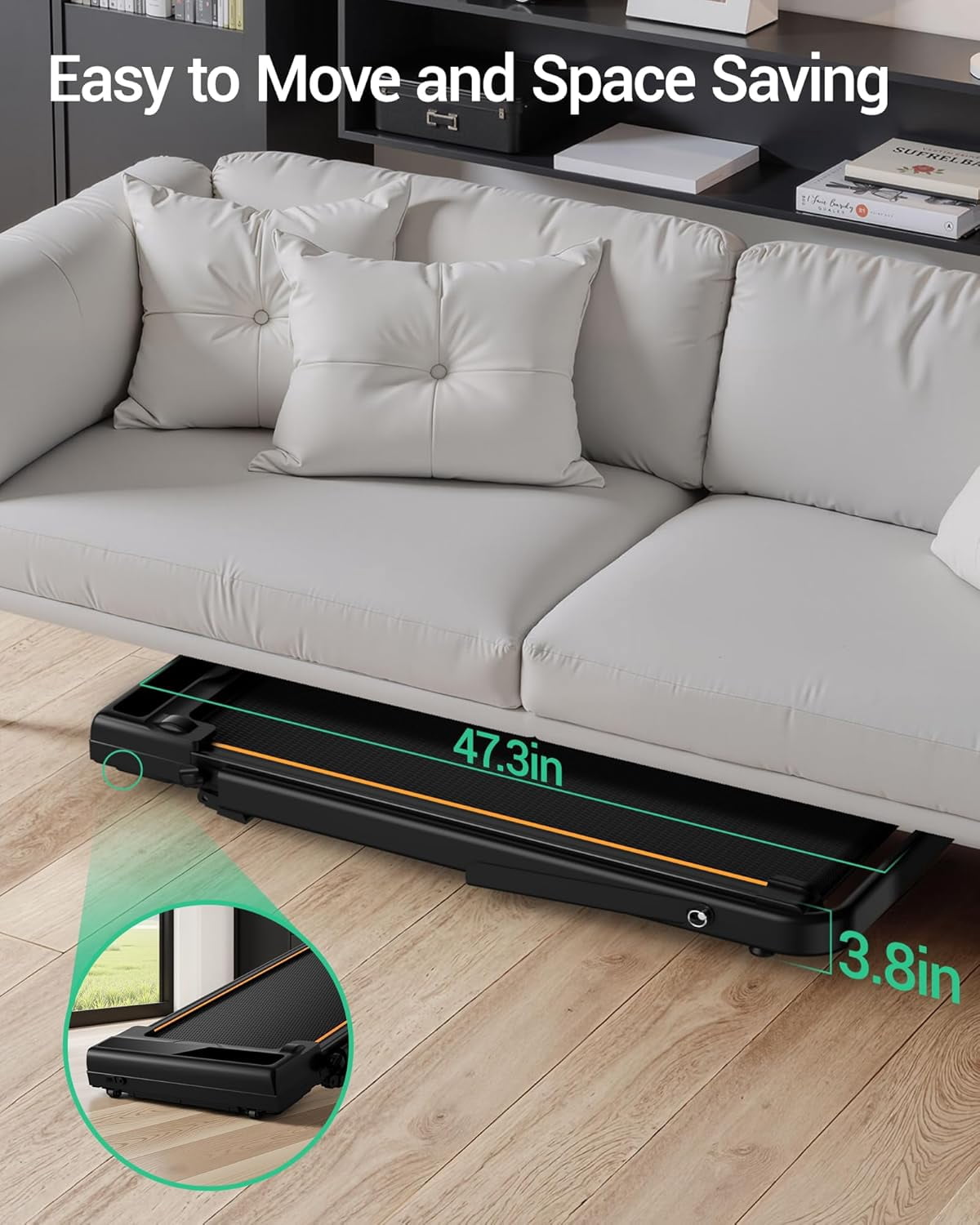 4-in-1 Walking Pad Treadmill with 15% Incline, Quiet Under Desk Treadmills for Home & Office, Compact Foldable Treadmill with Handles and 2.5HP Brushless, 330 LBS Capacity