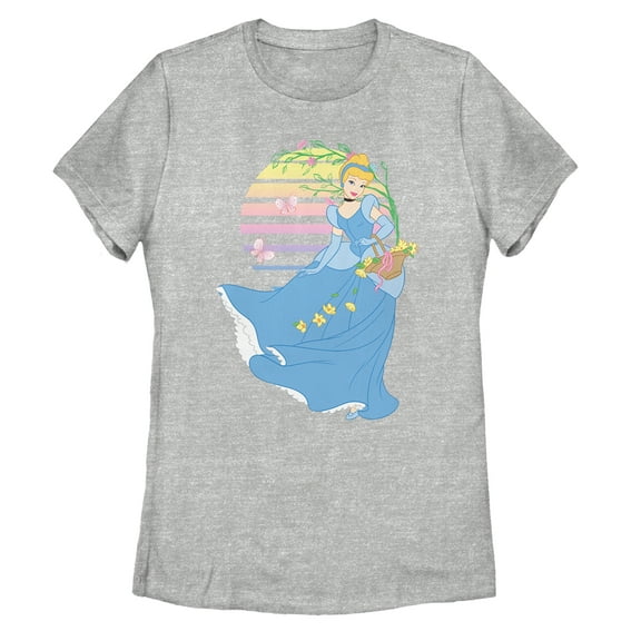 Women's Cinderella Flower Basket  Graphic Tee Athletic Heather Medium
