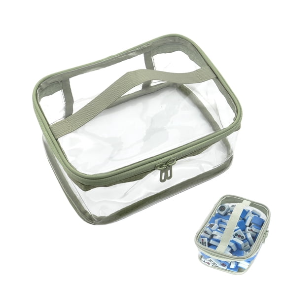 Mahjong Bag PVC MahJongg Tile Storage Bag Holder Case Fit for American Mahjong Set