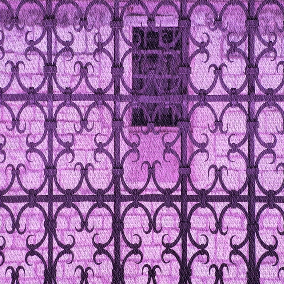 Ahgly Company Machine Washable Indoor Square Transitional Violet Purple Area Rugs, 5' Square
