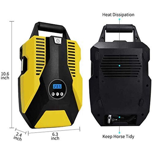 Compresor De Aire Portátil Para Coche, Inflador De Neumáticos Digital Con Luz Led, Bomba De Neumáticos Para Coche, Bomba De Aire Con Pantalla Digital Inteligente De 12V Speravity VI005401-00