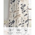 thumbnail image 6 of Grey Brown Botanical Sheer Curtains 45 Inch Length 2 Panels Set for Living Room/Bedroom, Rustic Country Spring Floral Summer Leaf Kitchen Curtains Grommet Curtains Window Treatments 42"x45"x2, 6 of 7
