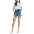 thumbnail image 1 of Vigoss Jeans Paperbag Shorts, Dark Wash, 26, 1 of 2