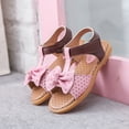 thumbnail image 3 of FRSASU Kids Sandals Clearance Toddler Infant Butterfly-Knot Single Princess Shoes Sandals Pink 9(24), 3 of 7