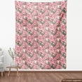 thumbnail image 4 of Ambesonne English Garden Fabric by the Yard Upholstery, Romantic Print Rose, 10 Yards, Pastel Pink Reseda Green, 4 of 5