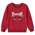 thumbnail image 4 of Wavsuf Sweatshirts Childrens Girls Winter Printed Pullover Crew Neck Hoodless Sweatshirt Red Size 5 Years, 4 of 5