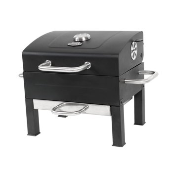 Expert Grill Premium Portable Charcoal Grill, Black and Stainless Steel