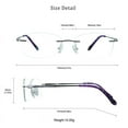 thumbnail image 3 of VisionGlobal Pure Titanium Frame for men/women Blue Light Blocking,Hand-set Diamond Fashion Glasses (Purple Clear, +4.00 Magnification), 3 of 5