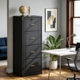 thumbnail image 3 of Fnova 4-Drawer File Cabinet, Tall Filing Cabinet with Lock and Key, Heavy Duty Wooden Vertical Office Storage Organizer for Legal Size/Letter/A4/Files, Home Office, Black, 3 of 16