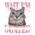 thumbnail image 2 of Funny Silly Cat Brainrot Wait i'm Goated Cat Meme Saying T-Shirt for Men Women Kids Cute Graphic Tee Letter Print Tee, 2 of 7