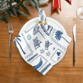 thumbnail image 2 of Iauyy Satin Napkins Set of 1- Blue & White Beach Vacation DIY Printing Decoration Cloth Napkin- Easy Care for Home/Party, 2 of 8