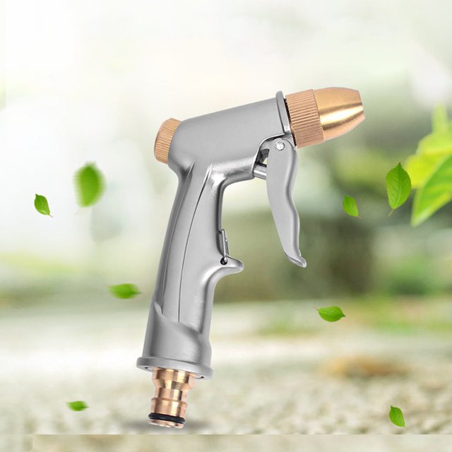 Pistola pulverizadora de agua de alta presión, totalmente chapada en metal, manguera de jardín, modo ajustable, pulverización, riego de jardín, lavado de coches LingWen 1327534080728