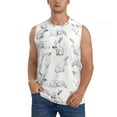 thumbnail image 2 of Goofa Rabbit Eating Printed Men's Sleeveless T-Shirt - Athletic Gym Workout Tank Top for Men - Moisture-Wicking, UPF 30+ Quick-Dry Muscle Tee-XX-Large, 2 of 8