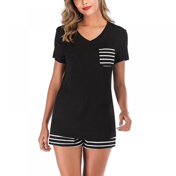 Womens Pajama Set Short Sleeve Sleepwear Soft Shirt and Shorts 2 Piece Pjs Sets Loungewear Nightwear S-2XL