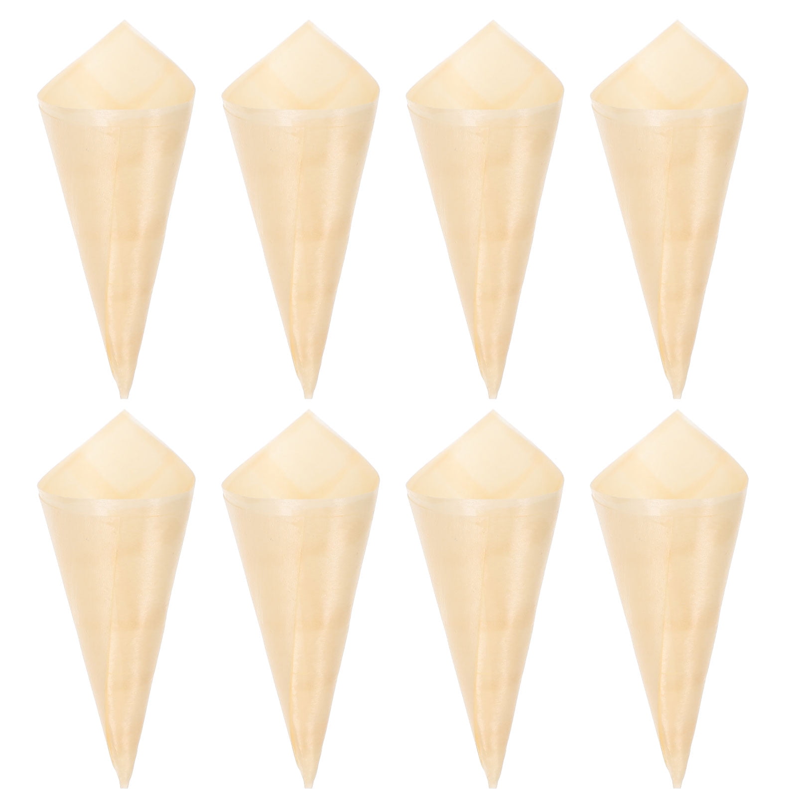 50pcs Disposable Wood Appetizer Cones Ice Cream Cone Cups Party Candy Cones 