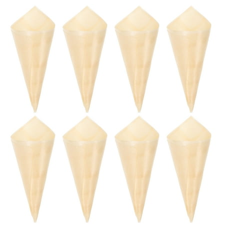

50pcs Disposable Wood Appetizer Cones Ice Cream Cone Cups Party Candy Cones