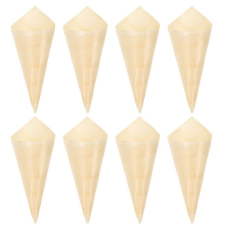 

50pcs Disposable Wood Appetizer Cones Ice Cream Cone Cups Party Candy Cones