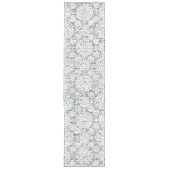 SAFAVIEH Ebony Aideen Floral Runner Rug, Ivory/Blue, 2'3" x 9'