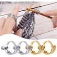 thumbnail image 1 of Vaidha 2 Pack Crochet Finger Ring Adjust Crochet Tension Ring Open Yarn Guide Finger Clip Crochet Thimble, 1 of 3