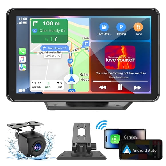 Pantalla portátil Carplay LANGDA de 7 pulgadas inalámbrica Carplay y Android Auto