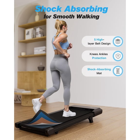 SupeRun Under Desk Treadmill with Incline, Portable Walking Pad for Home Office, 2.5HP Quiet Motor, 300Lbs Capacity