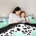 thumbnail image 5 of Castle Fairy Kawaii Ribbon Bow Queen Comforter Set,Leopard Print Bedding Comforter Set, 5 of 8