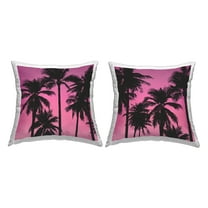 Stupell Industries Tropical Pink Palms Decorative Printed Throw Pillow, 18 x 18