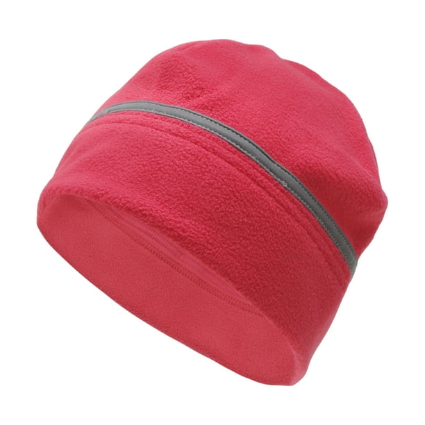 Sombrero de ciclismo Unique Bargains, protección de oídos cálida, forro de casco reflectante, tela de forro polar, rojo rosa, 27x18cm, 1 Pcs
