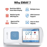EMAY Portable ECG Monitor (for iPhone & Android, Mac & Windows) | Wireless EKG Monitoring Devices with Heart Rate & Rhythm Tracking