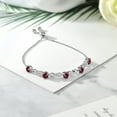 thumbnail image 3 of Gem Stone King 3.04 Ct Red Rhodolite Garnet E-F Lab Grown Diamond 925 Sterling Silver Women Infinity Adjustable Tennis Bracelet, 3 of 3